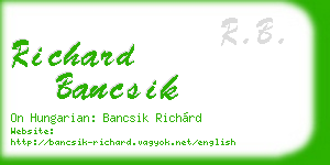 richard bancsik business card