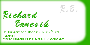 richard bancsik business card